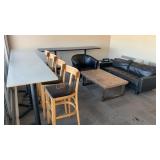 Sofa, Chairs, Bar Tables & Coffee Table