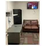 Desk, Locker, Loveseat & TV