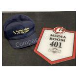 Lookouts Media Room Sign & 1990 ASG Hat