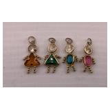 (4) 14k Yellow Gold Birthstone Charms