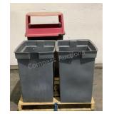 (3) Assorted Trash Cans