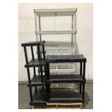 (3) Assorted Plastic Shelving