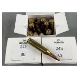 (60 Rnds) Reloaded 243 80g Soft Point
