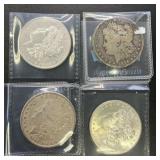 (4) 1896-1991 Morgan Silver Dollars .77344 ASW