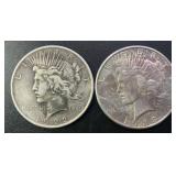 1922 & 1923 Peace Silver Dollar .77344 ASW