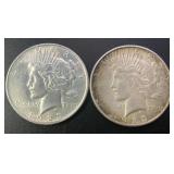 (2) 1923 Peace Silver Dollar .77344 ASW