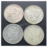 1884-1922 Morgan & Peace Silver Dollars .77344 ASW