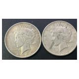 1922 & 1923 Peace Silver Dollars .77344 ASW