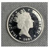 1987 Isle Of Man Platinum Noble 0.2499 APtW