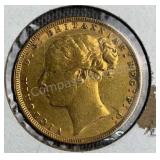 1872 Queen Victoria Sovereign 0.2355 Troy oz AGW