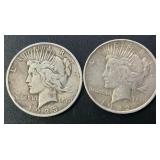 1922 & 1923 Peace Silver Dollars .77344 ASW