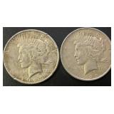 1922 & 1923 Peace Silver Dollars .77344 ASW