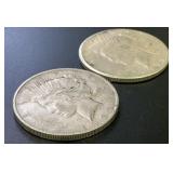 (2) 1922 & 1923 Peace Silver Dollars .77344 ASW