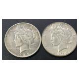 1922 & 1923 Peace Silver Dollars .77344 ASW