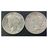 1922 & 1923 Peace Silver Dollars .77344 ASW
