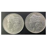 (2) 1890 Morgan Silver Dollars .77344 ASW