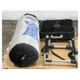 Punching Bag, Fan & Bike Rack