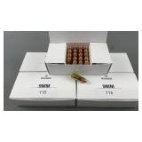 (250 Rnds) Reloaded 9mm 115g FMJ RN
