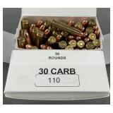 (100 Rnds) Reloaded 30 Carbine 110g FMJ