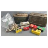 Assorted Reloading Supplies & Ammo Cans