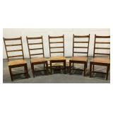 (5) Wooden Dining Chairs
