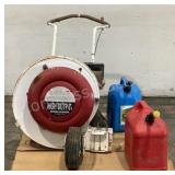 Gas Powered Blower & Cans