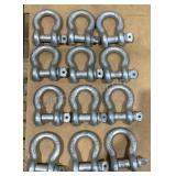 (12) 4 3/4" Ton x 3/4" Shackles