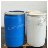 (4) 55Gal Plastic Barrels