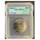 1996 S Olympic-Swimming Half-Dollar ICG MS70