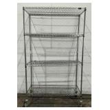 Uline Rolling Metal Wire Shelving Unit