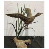 Carved Wooden Duck Decor