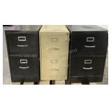 (3) 2 Drawer Filing Cabinets