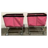 (2) R&B Wire Vinyl Laundry Carts