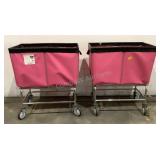 (2) R&B Wire Vinyl Laundry Carts