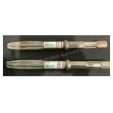 (2) Hilti 1"x15" Hex Alloy Flat Point Chisel Bits
