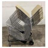 (11) Stackable Chairs With Dolly