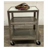 Metal Utility Cart & Jumper Cables
