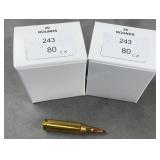 40 Rnds Reloaded .243 Win. 80g CX