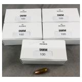 250 Rnds Reloaded 9mm 100g FMJ FP