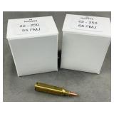 40 Rnds Reloaded 22-250 55g FMJ