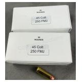 100 Rnds Reloaded 45 LC 250g FMJ