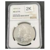1879-S Morgan Silver Dollar .7734 ASW NGC MS67 PL