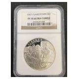 2007 P Jamestown Silver Dollar .7734 ASW PF 70 Ult