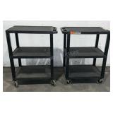 (2) H Wilson Company Plastic Utility Carts