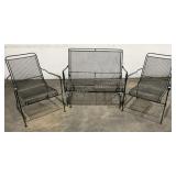 Metal Patio Rocking Bench & Chairs