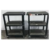 (2) H Wilson Company Plastic Utility Carts
