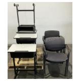 (4) Desks & Rolling Chairs