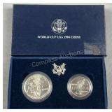 1994 USA World Cup Silver Dollar & Half Dollar
