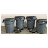 (4) 55 Gallon Trash Cans