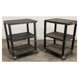 (2) H Wilson Company Plastic Utility Carts